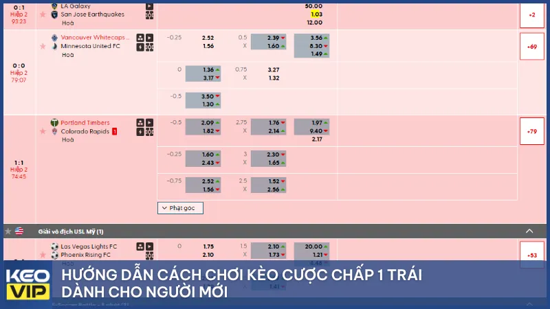 Hướng dẫn cách chơi kèo cược chấp 1 trái dành cho người mới