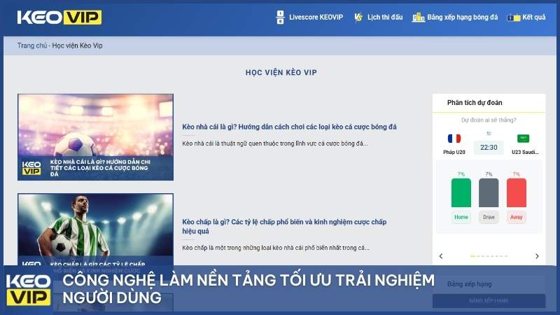 Tận dụng công nghệ real-time để cập nhật tỷ lệ kèo trực tuyến chính xác và tối ưu trải nghiệm người dùng trên mọi thiết bị