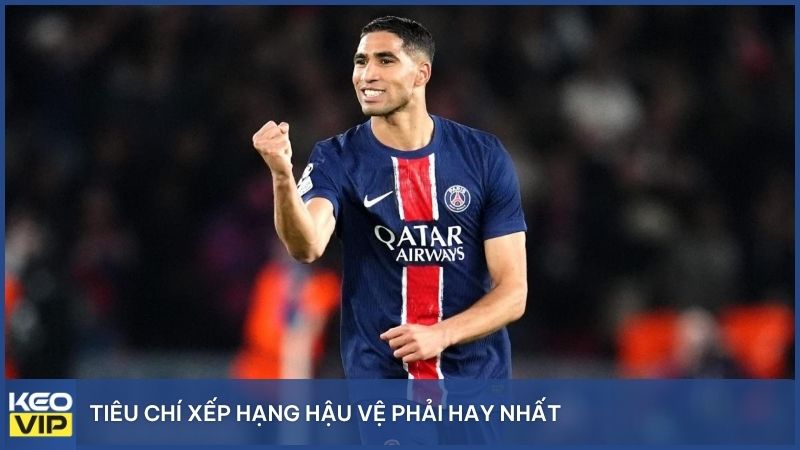 Tiêu chí xếp hạng hậu vệ phải của KEOVIP360