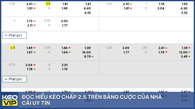 Hiểu đúng ký hiệu -2.5 giúp tránh nhầm lẫn khi đặt cược.