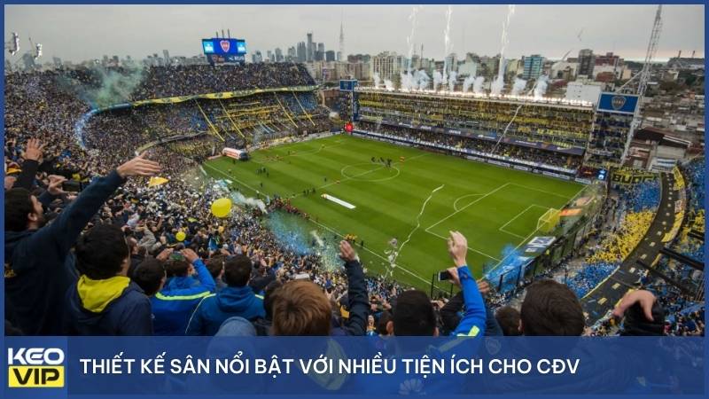 Thiết kế sân nổi bật với nhiều tiện ích tuyệt vời dành cho CĐV