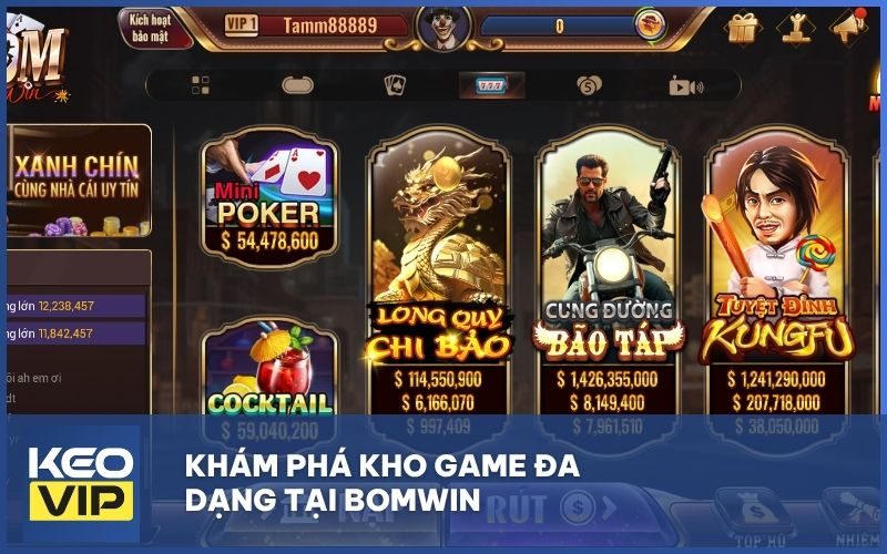 Khám phá kho game đa dạng tại BOMWIN