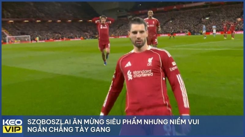 Szoboszlai ăn mừng siêu phẩm nhưng niềm vui ngắn chẳng tày gang