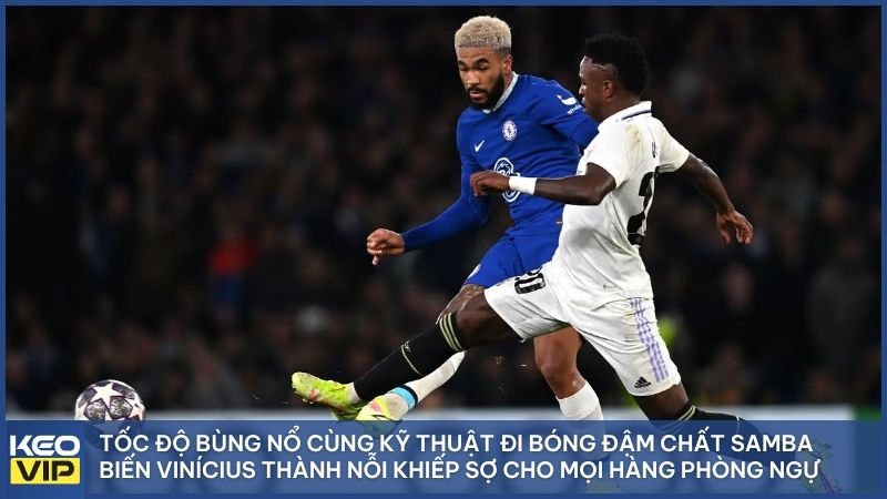 Những bước chạy xé gió cùng kỹ thuật rê bóng điêu luyện mang đậm vũ điệu Samba đầy mê hoặc của Vinícius Júnior