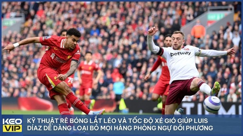 Sức mạnh và tốc độ của Díaz được thể hiện qua những pha bứt tốc ngoạn mục bên hành lang cánh trái sở trường